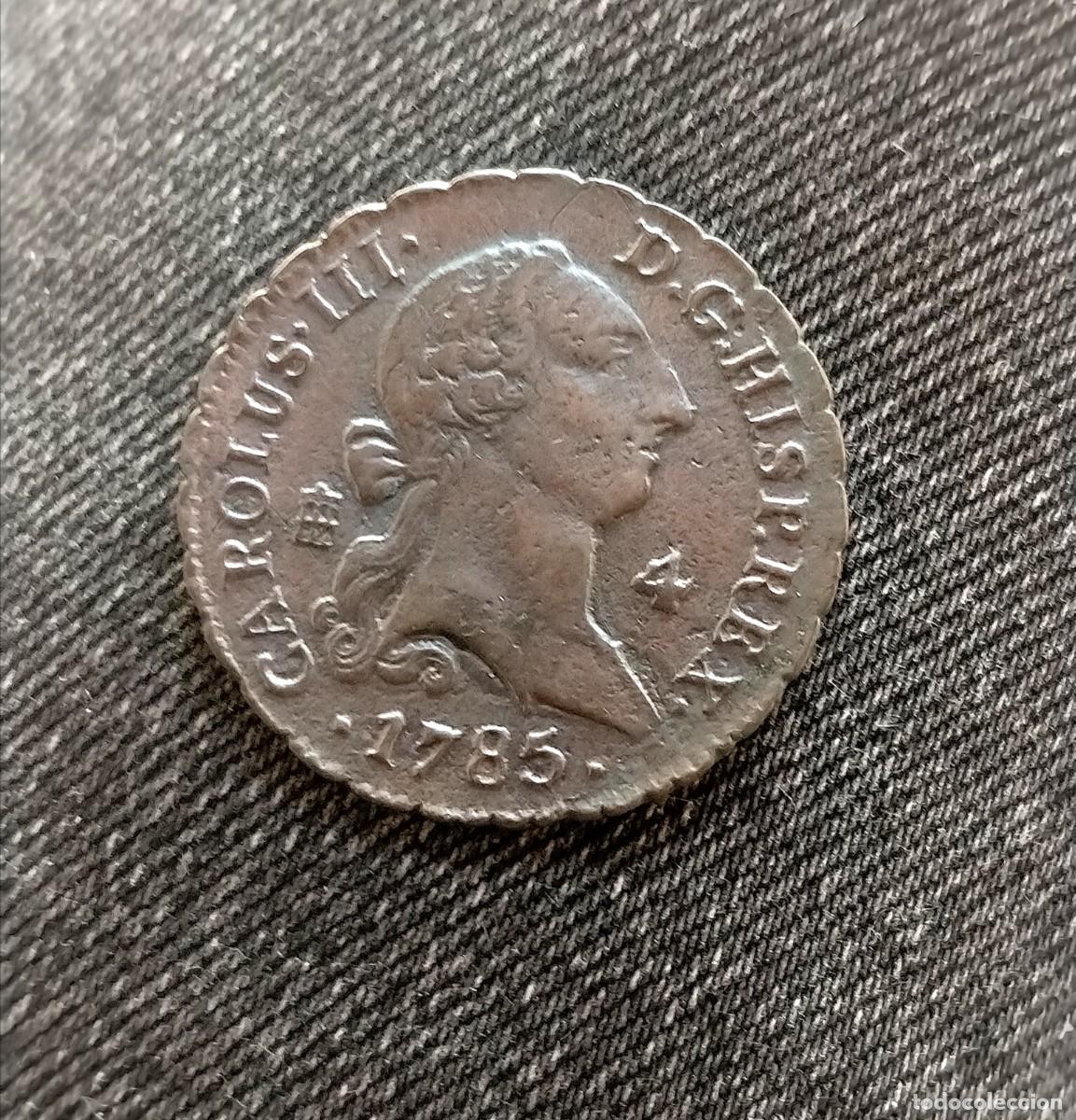 Monedas de Espa&ntilde;a: Carlos III 4 maraved&iacute;s 1785 Segovia