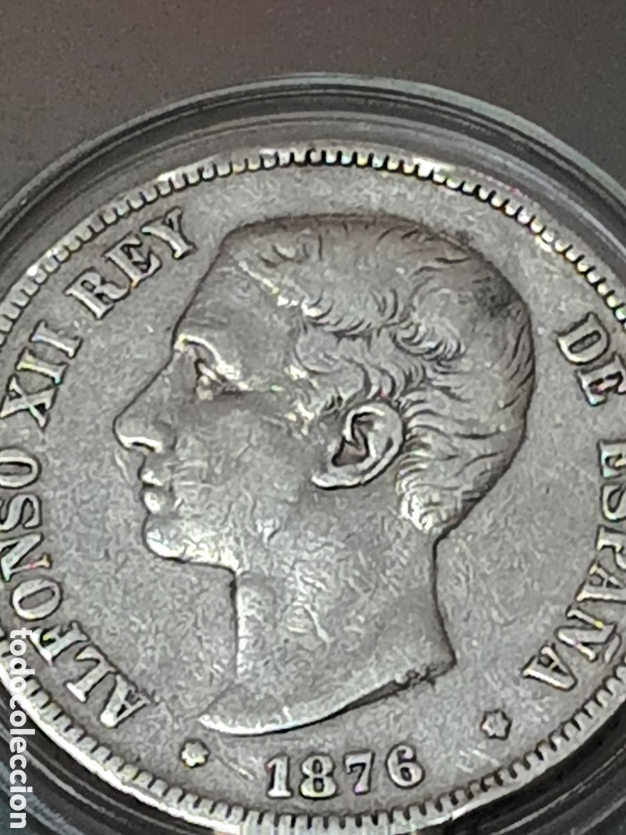 Monedas de Espa&ntilde;a: MONEDA DE PLATA 5 PESETAS ALFONSO XII A&Ntilde;O 1876*76