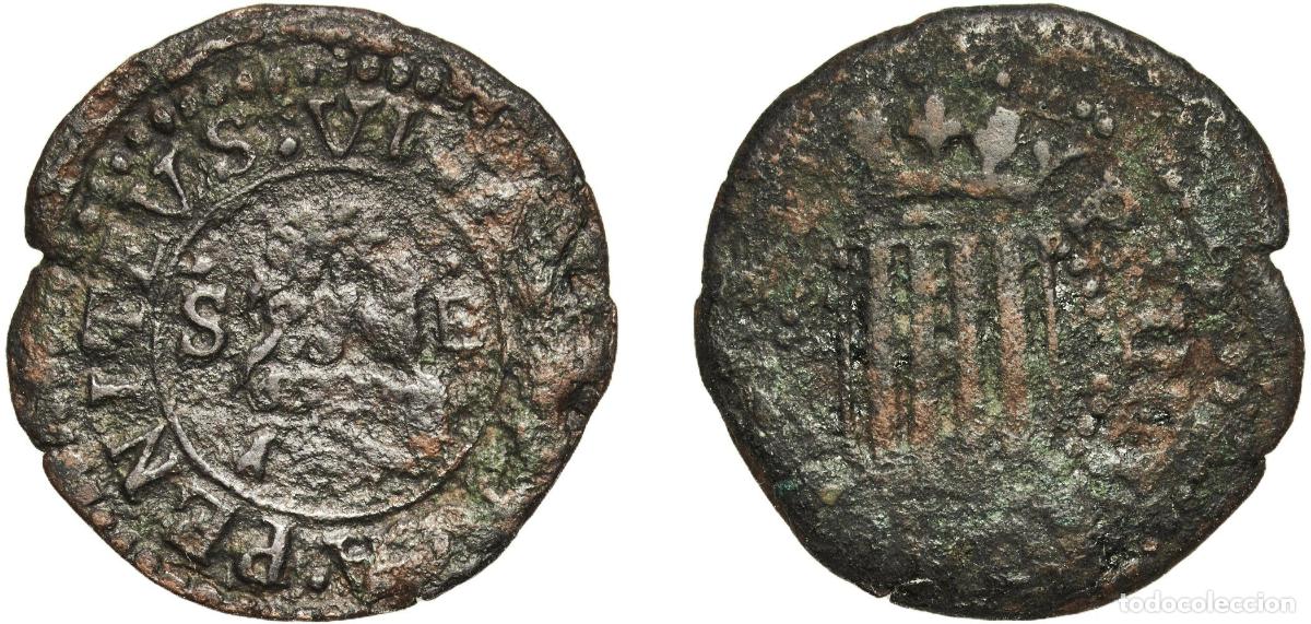 Monedas de Espa&ntilde;a: Spain Principality of Catalonia Kingdom 1642 1 sis&egrave; - Louis XIII (Villafranca; traditional shield.