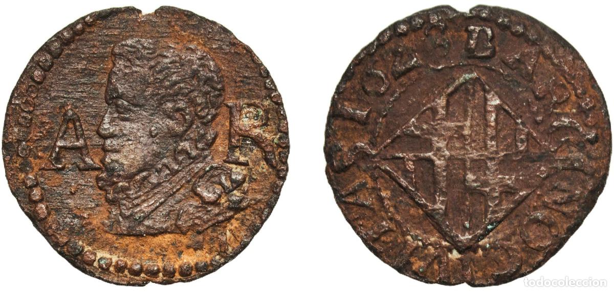 Monedas de Espa&ntilde;a: Spain Principality of Catalonia Spanish states 1623 Ardite - Felipe IV Copper Barcelona Mint 1.51g