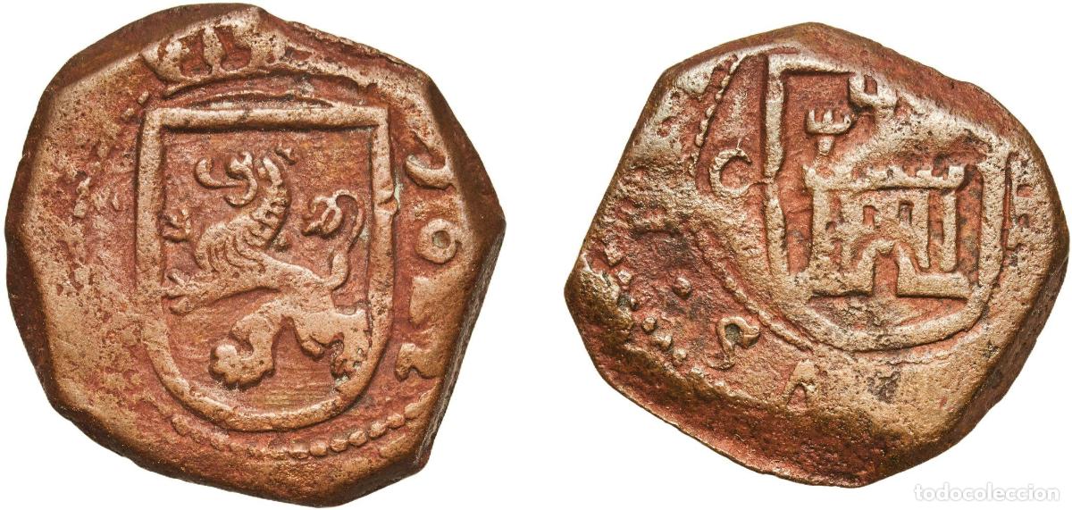 Monedas de Espa&ntilde;a: Spain Kingdom 1622 C 8 Maravedis - Felipe IV Copper Cuenca Mint 7.69g VF KM 10.2 Cal 1321 Aureo 324