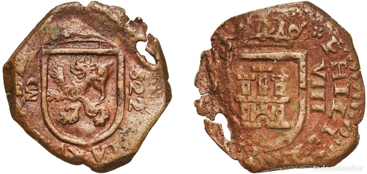 Monedas de Espa&ntilde;a: Spain Kingdom 1622 MD 8 Maravedis - Felipe IV Copper Madrid Mint 5.24g XF KM 10.4 Cal 1410 Aureo 34