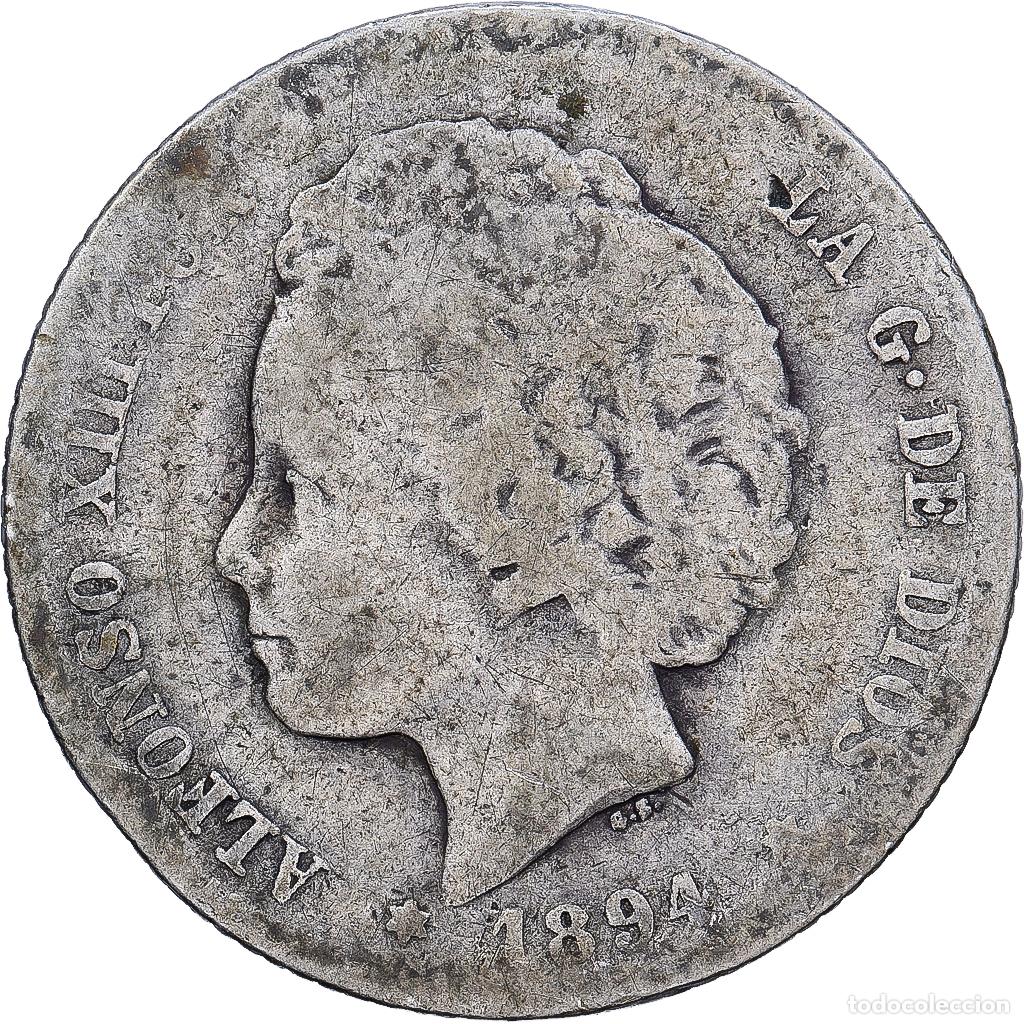 Monedas de Espa&ntilde;a: [#1252551] Espa&ntilde;a, Alfonso XIII, 1 Peseta, 1894, Madrid, Plata, BC
