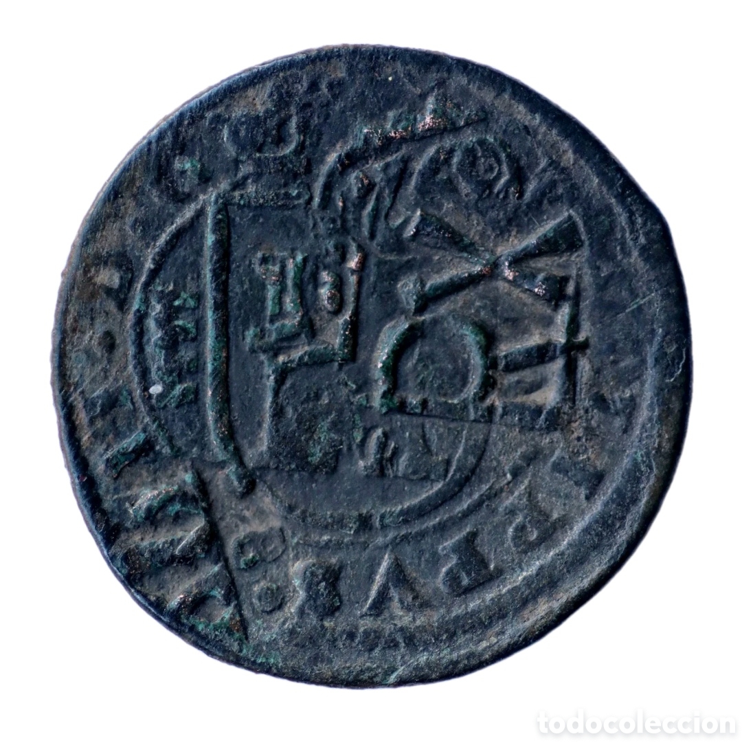 Monedas de Espa&ntilde;a: 8 MARAVEDIS 1614 FELIPE III SEGOVIA RESELLADO A 12 MARAVEDIS 1652 SEVILLA