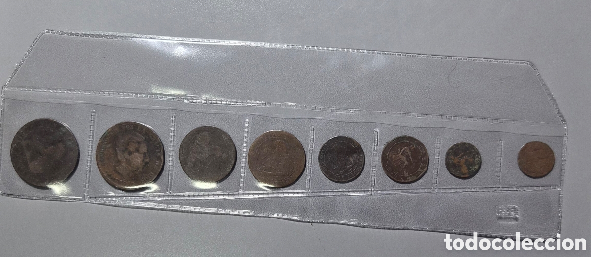 Monedas de Espa&ntilde;a: Lote de 8 monedas antiguas de cobre &ndash; Espa&ntilde;a