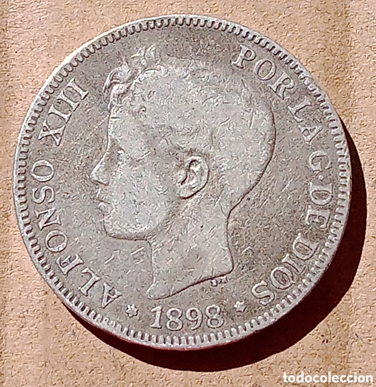 Monedas de Espa&ntilde;a: 5 Pesetas 1898 SGV plata - estrellas no visibles - Bc