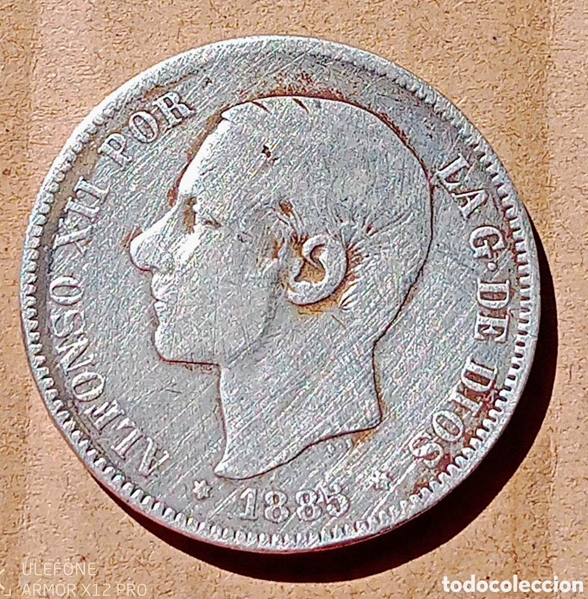 Monedas de Espa&ntilde;a: 5 Pesetas 1885 - estrellas no visibles - MSM - Rc