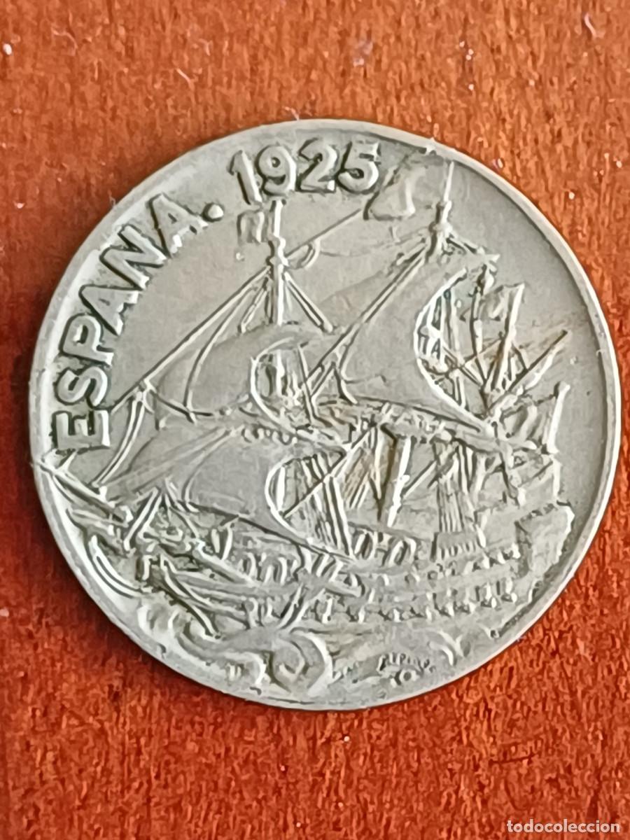 Monedas de Espa&ntilde;a: Moneda de 25 c&eacute;ntimos del a&ntilde;o 1925. Error en la &Ntilde; que es una N en este caso. - Foto 1