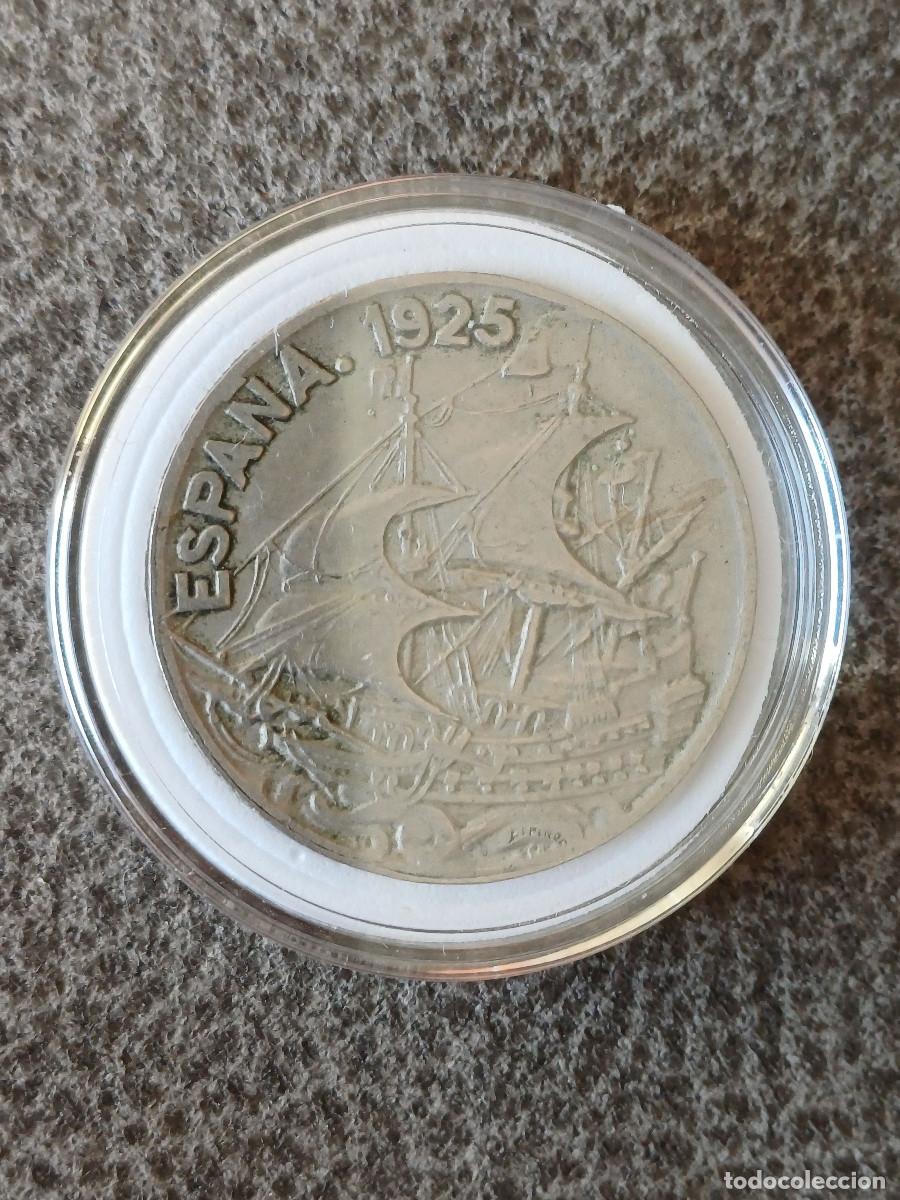 Monedas de Espa&ntilde;a: Moneda de 25 c&eacute;ntimos del a&ntilde;o 1925. Error en la &Ntilde; que es una N en este caso. - Foto 9