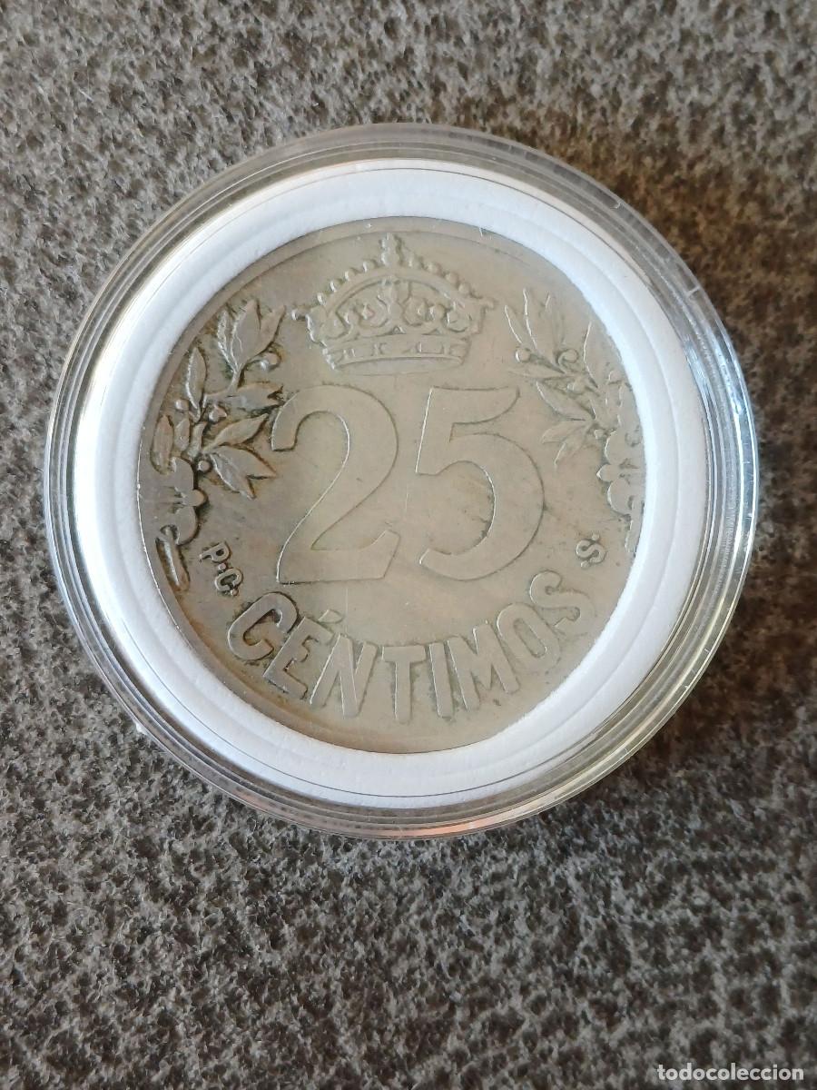 Monedas de Espa&ntilde;a: Moneda de 25 c&eacute;ntimos del a&ntilde;o 1925. Error en la &Ntilde; que es una N en este caso. - Foto 10