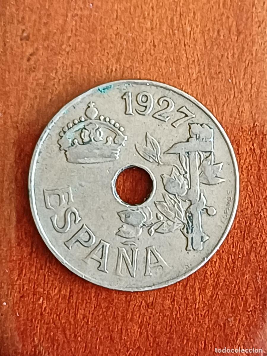 Monedas de Espa&ntilde;a: Moneda de 25 c&eacute;ntimos del a&ntilde;o 1927 en muy buenas condiciones
