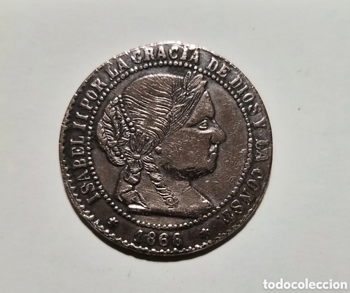 Monedas de Espa&ntilde;a: 2&frac12; c&eacute;ntimos de escudo 1866 Isabel II