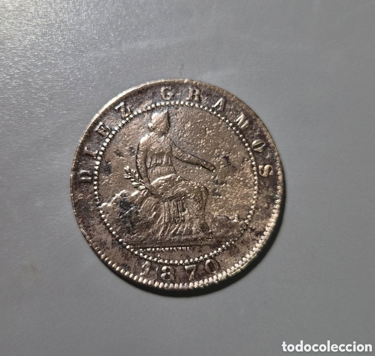 Monedas de Espa&ntilde;a: 10 c&eacute;ntimos 1870 OM &ndash; Gobierno Provisional