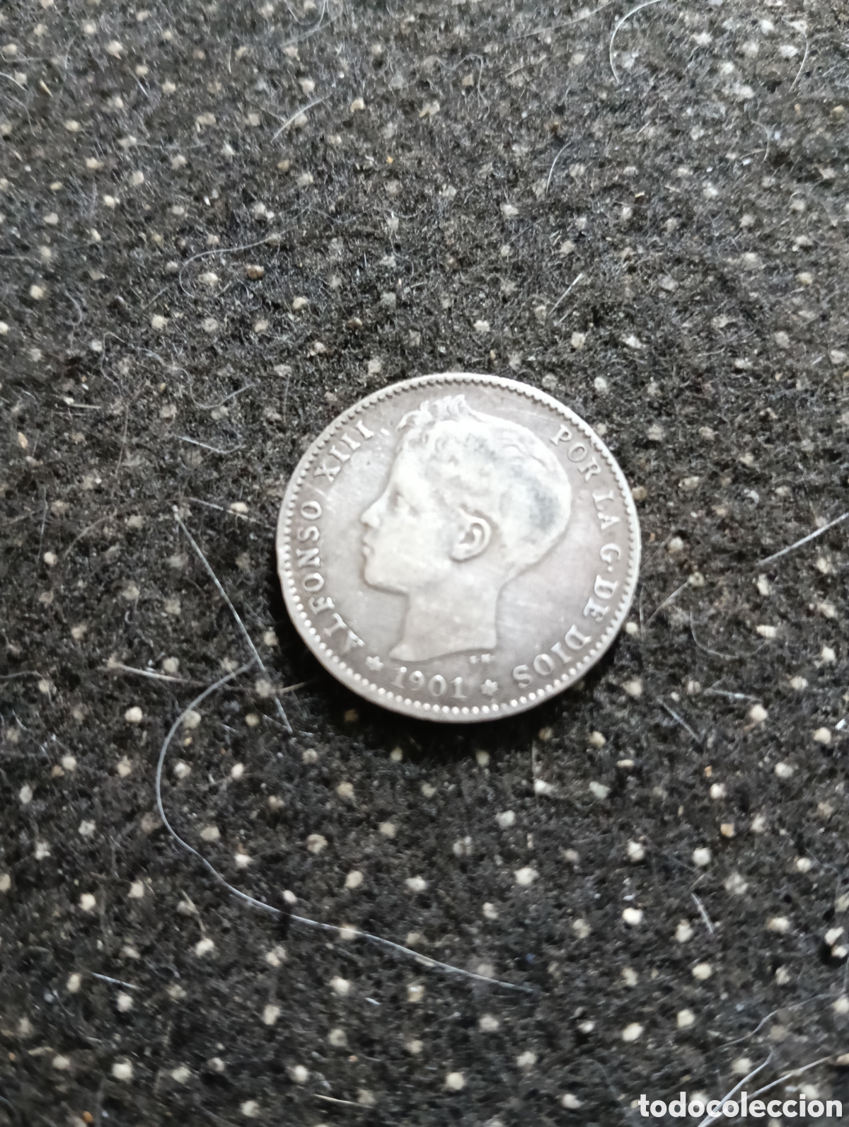 Monedas de Espa&ntilde;a: Una peseta de plata de Alfonso XIII 1901 *01 circulada