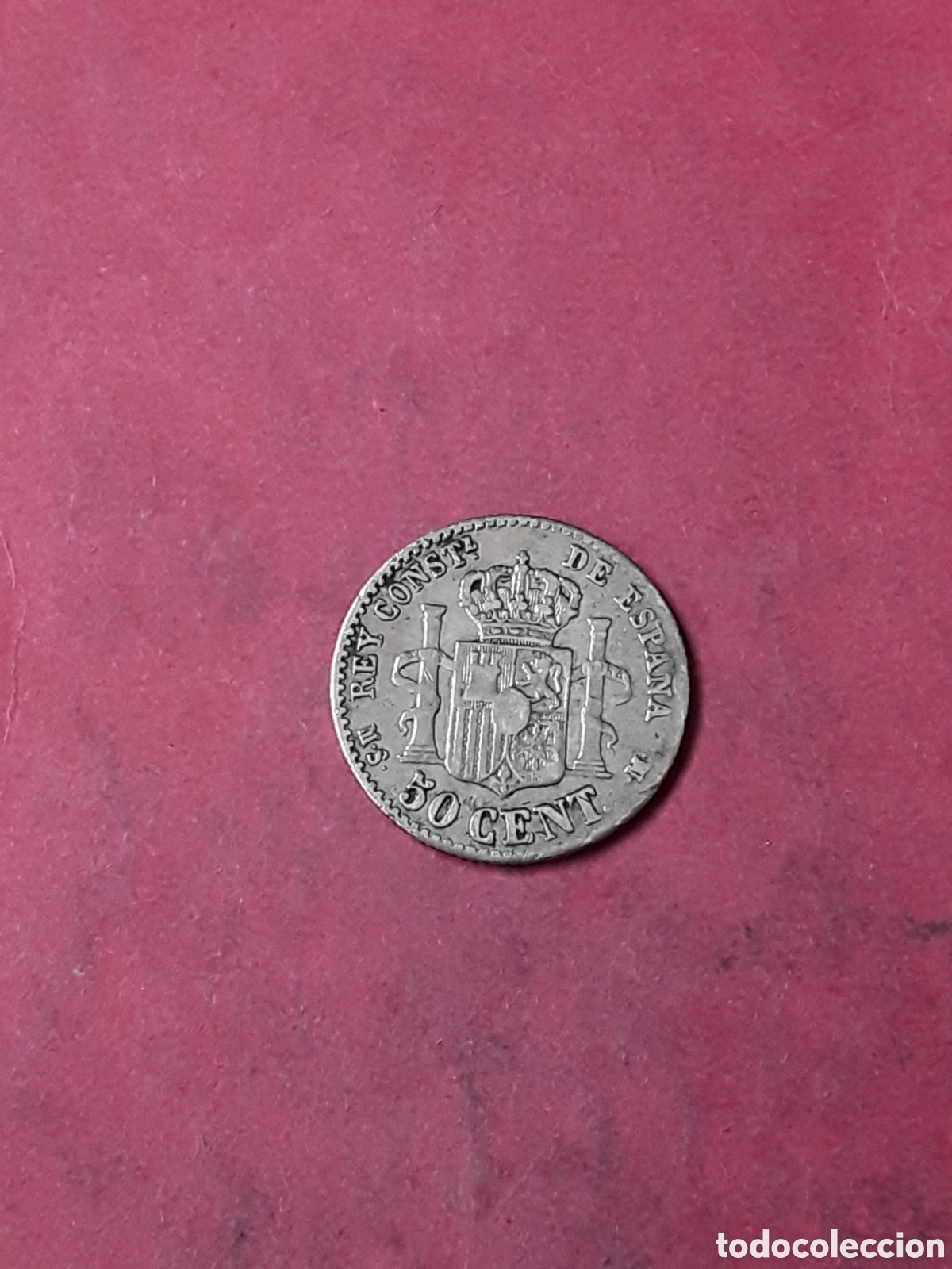 Monedas de Espa&ntilde;a: 50 CENTIMOS 1880 PLATA. ALFONSO XII - Foto 2