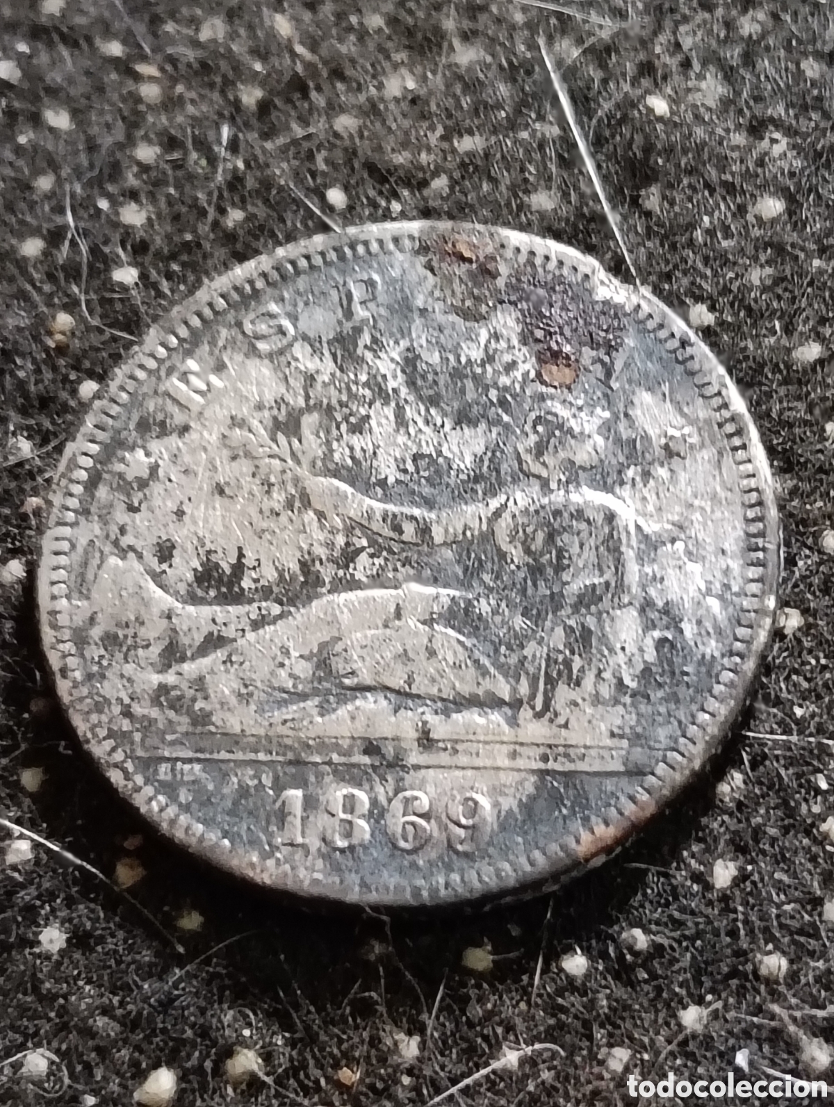 Monedas de Espa&ntilde;a: ESPA&Ntilde;A 1 PESETA S.N.M. ESPA&Ntilde;A 1869 ESCASA PLATA
