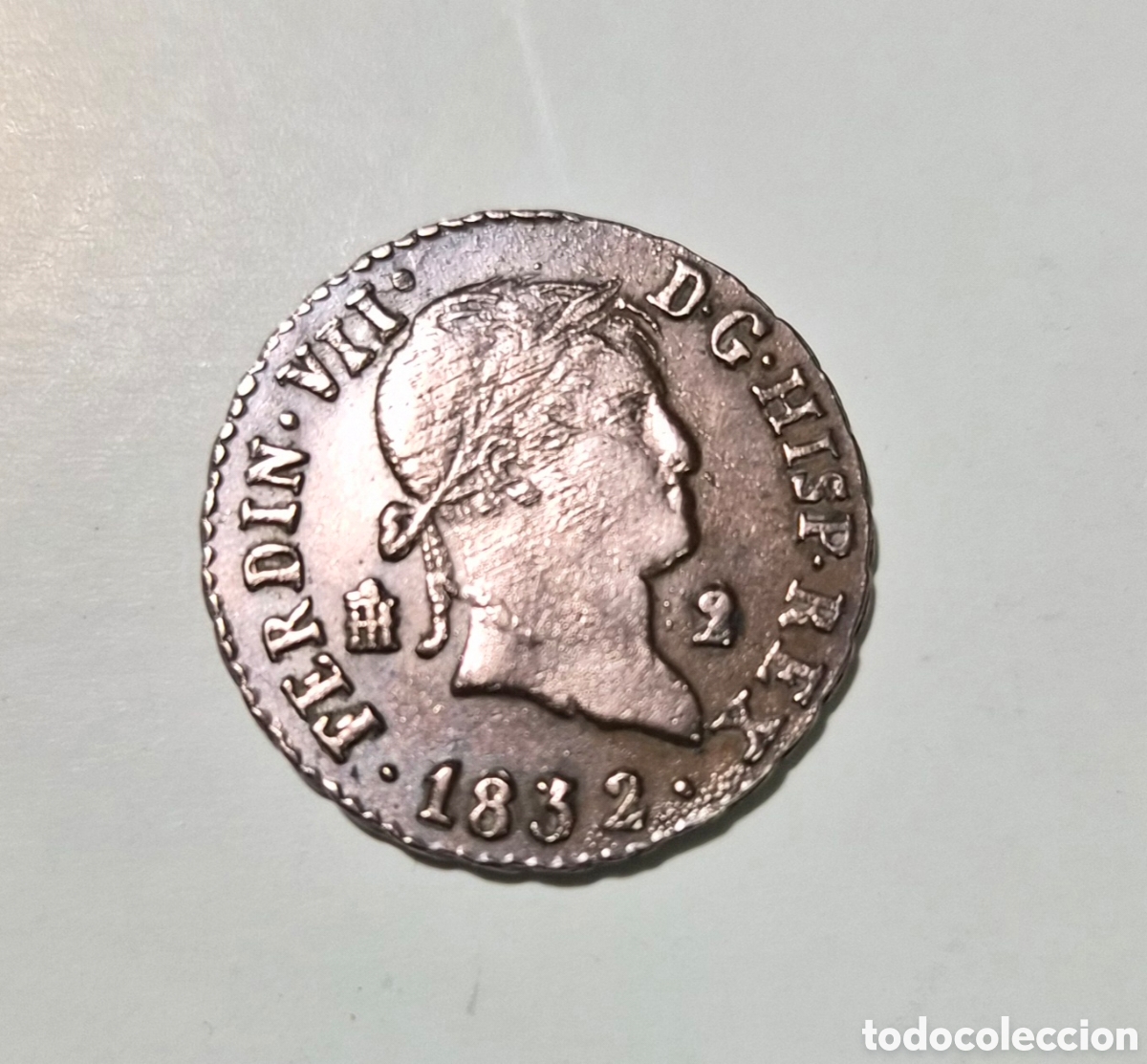 Monedas de Espa&ntilde;a: 2 maraved&iacute;es de Fernando VII 1832 &ndash; Segovia &ndash; Cobre