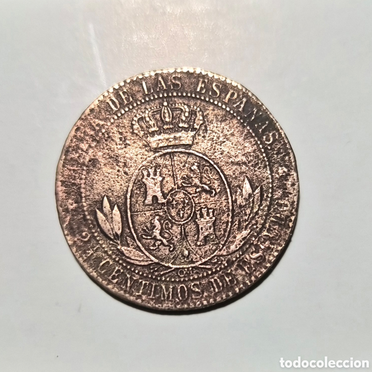 Monedas de Espa&ntilde;a: 2&frac12; c&eacute;ntimos de escudo Isabel II 1868 O&middot;M &ndash; Sevilla