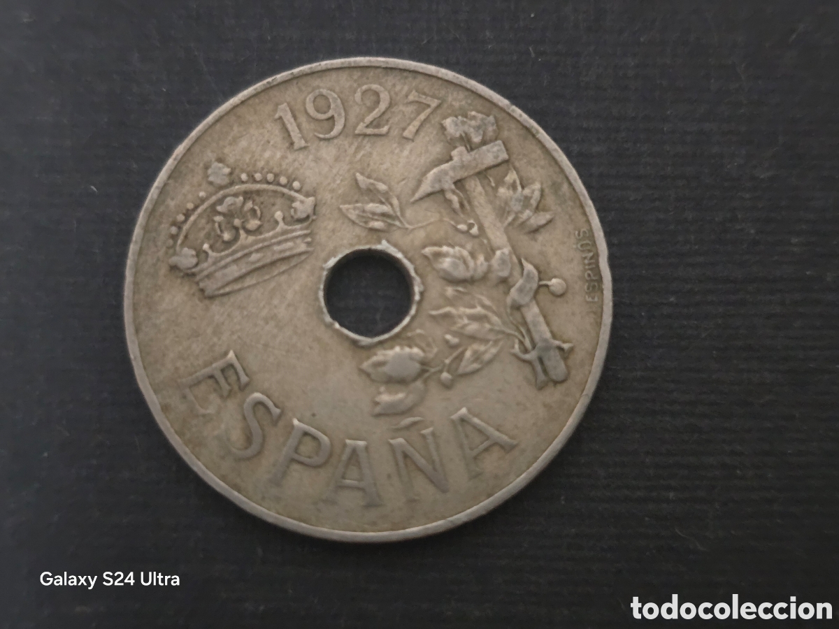 Monedas de Espa&ntilde;a: 25 C&Eacute;NTIMOS DE 1927.....MUY BONITA...S3/13....ES EL DE LAS FOTOS