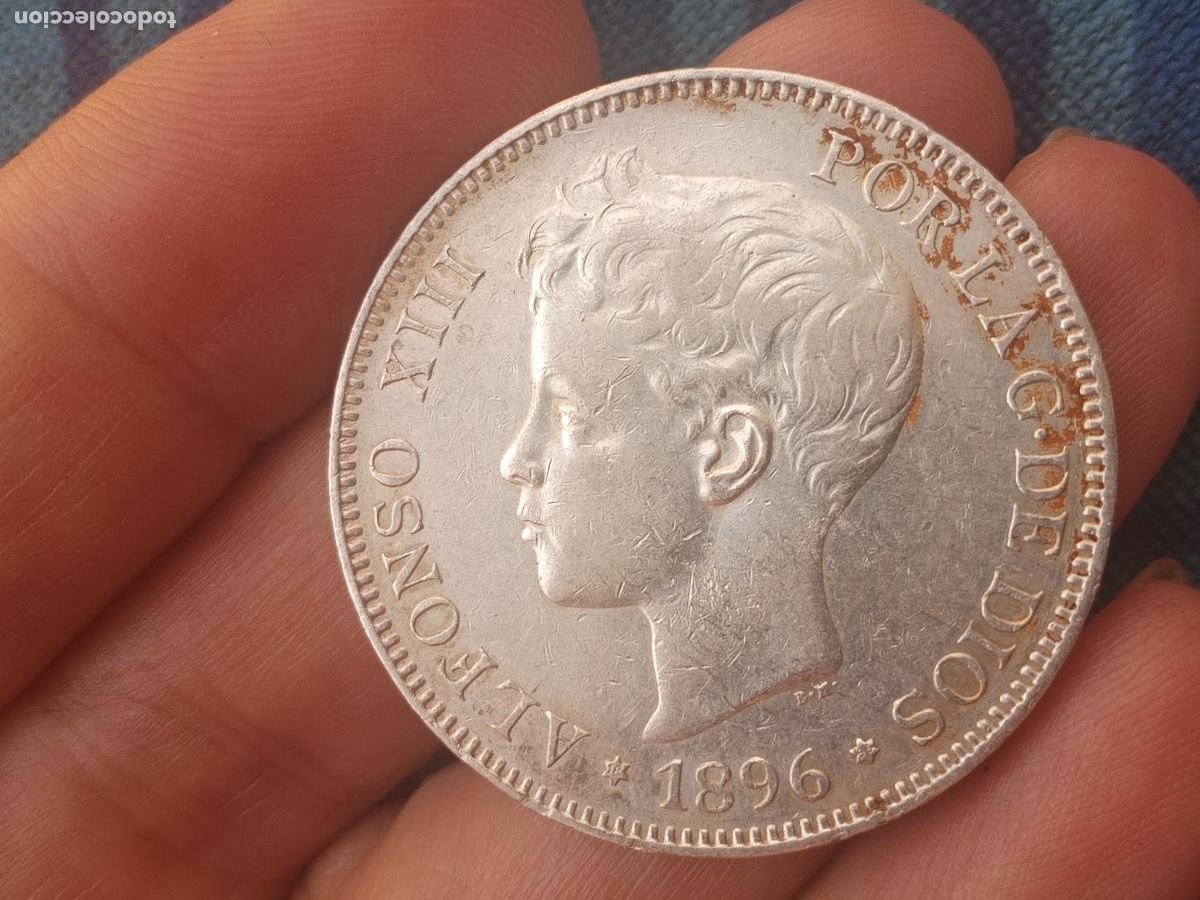 Monedas de Espa&ntilde;a: Excelente duro de 5 pesetas de plata de 1896