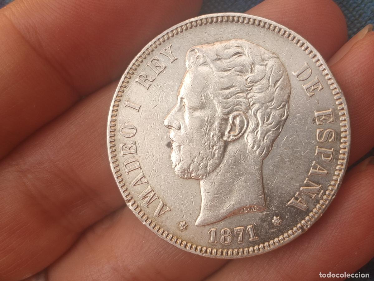Monedas de Espa&ntilde;a: Excelente duro de 5 pesetas de plata de 1871