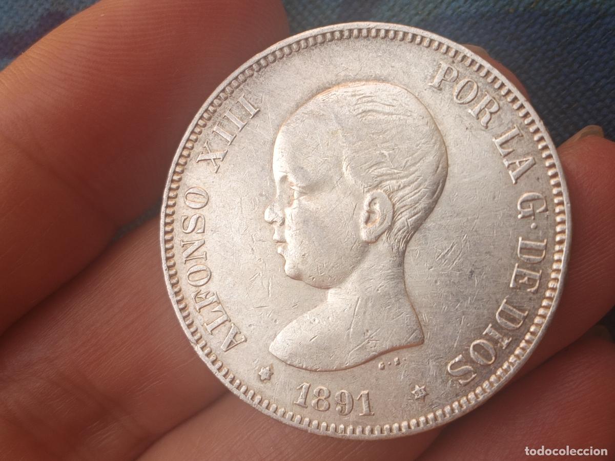 Monedas de Espa&ntilde;a: Excelente duro de 5 pesetas de plata de 1891
