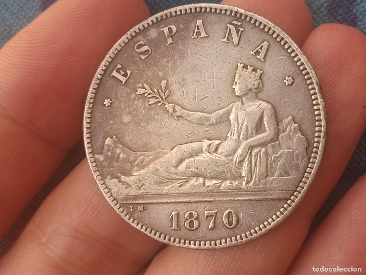 Monedas de Espa&ntilde;a: Duro de 5 pesetas de plata de 1870