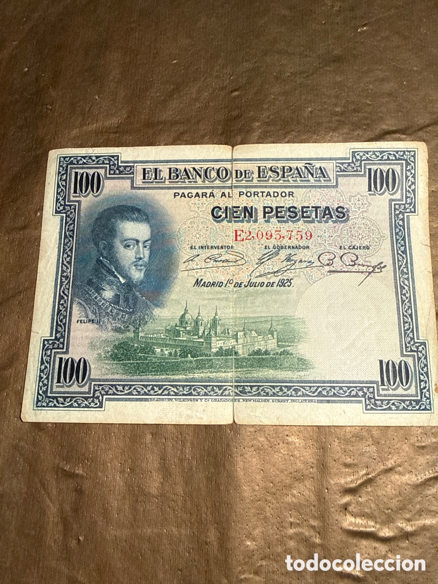Monedas de Espa&ntilde;a: Billete de 100 Pesetas de 1925. Banco de Espa&ntilde;a