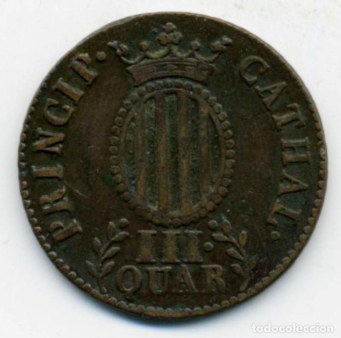 Monedas de Espa&ntilde;a: XS- CATALUNYA 3 Quartos 1814 Ferran VII ESCASSA