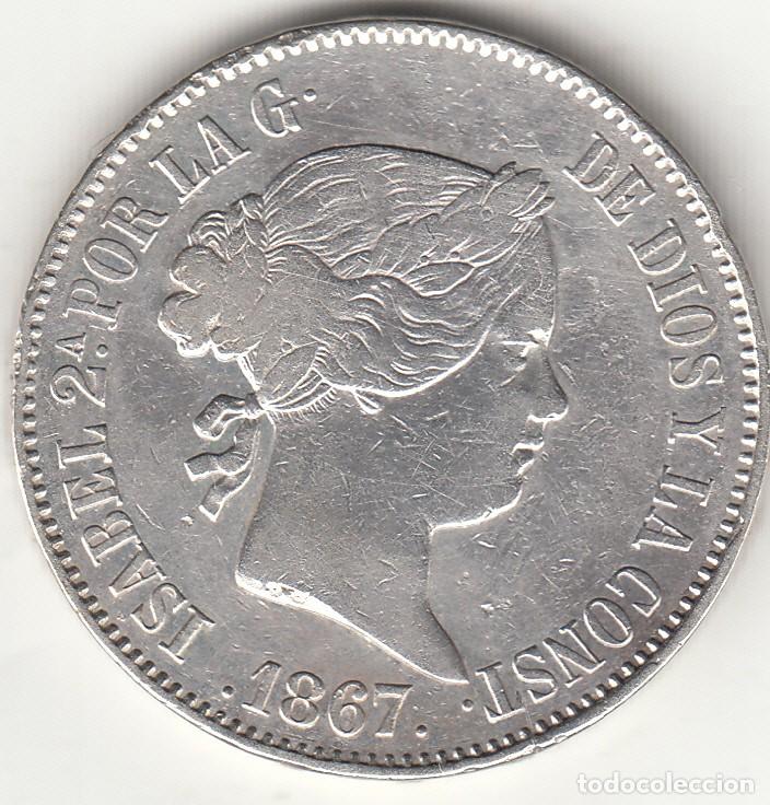 Monedas de Espa&ntilde;a: ISABEL II: UN ESCUDO 1867 MADRID / PLATA
