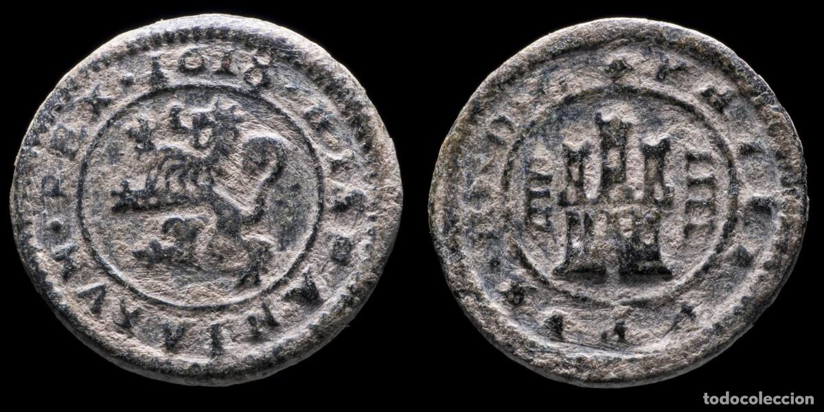 Monedas de Espa&ntilde;a: 1618, 4 Maravedis Philips III, Segovia Mint - 20 mm / 3,11 gr.