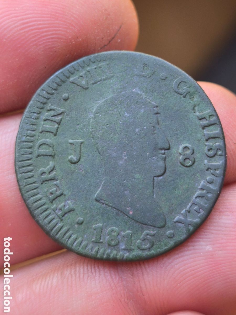 Monedas de Espa&ntilde;a: Fernando VII 1815 JUBIA 8 maravedis