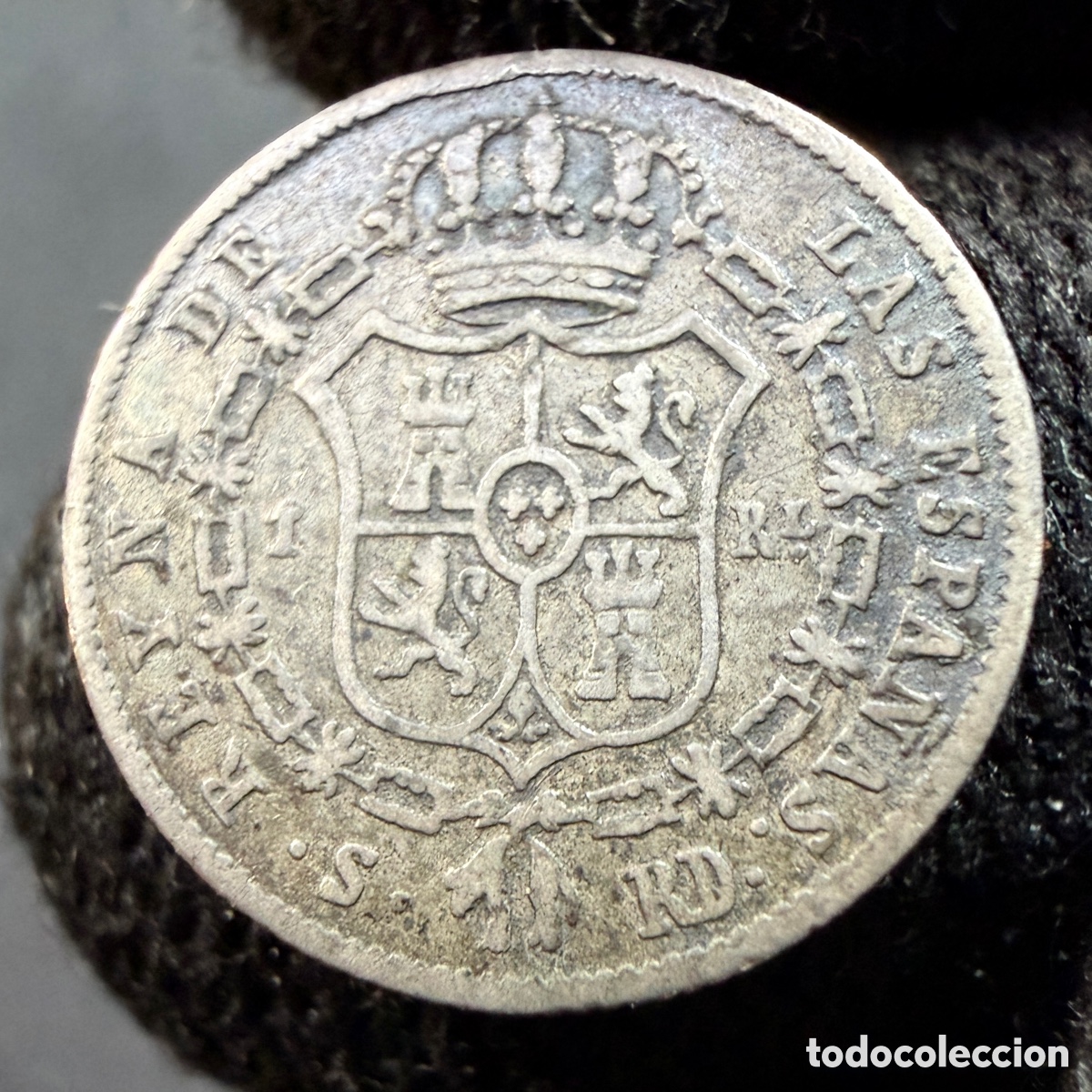 Monedas de Espa&ntilde;a: 1/2 Real 1852 Isabel II Sevilla. - Foto 4