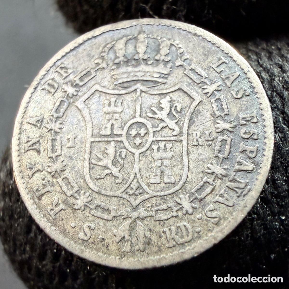 Monedas de Espa&ntilde;a: 1/2 Real 1852 Isabel II Sevilla. - Foto 5
