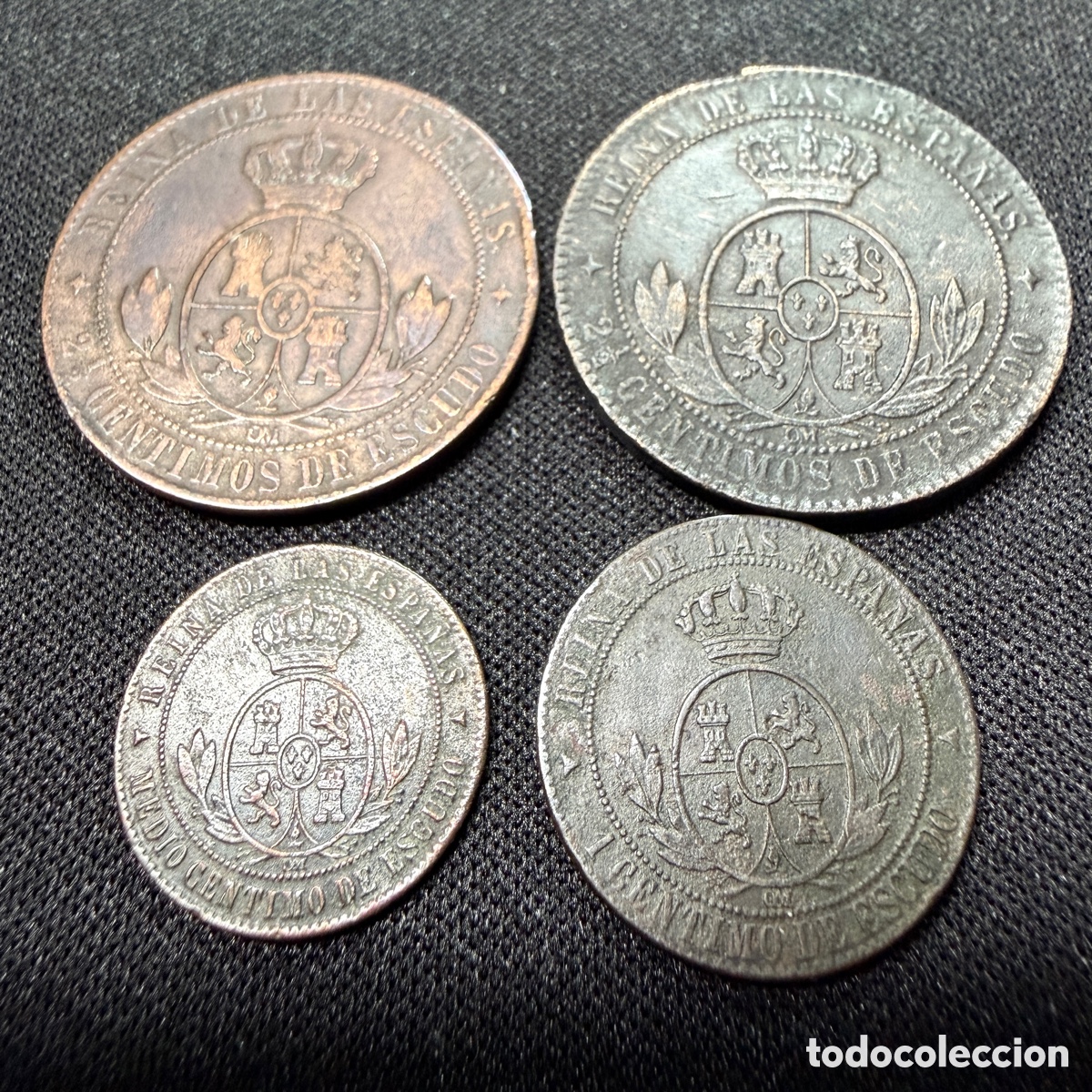 Monedas de Espa&ntilde;a: Lote c&eacute;ntimos de Isabel II - Foto 2