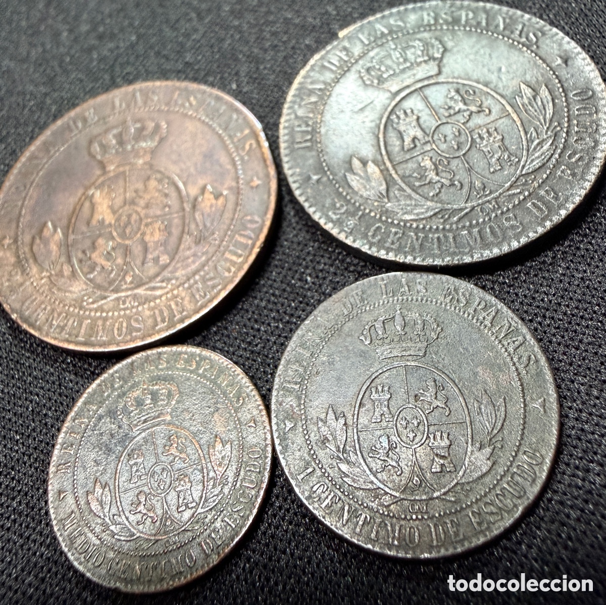 Monedas de Espa&ntilde;a: Lote c&eacute;ntimos de Isabel II - Foto 4