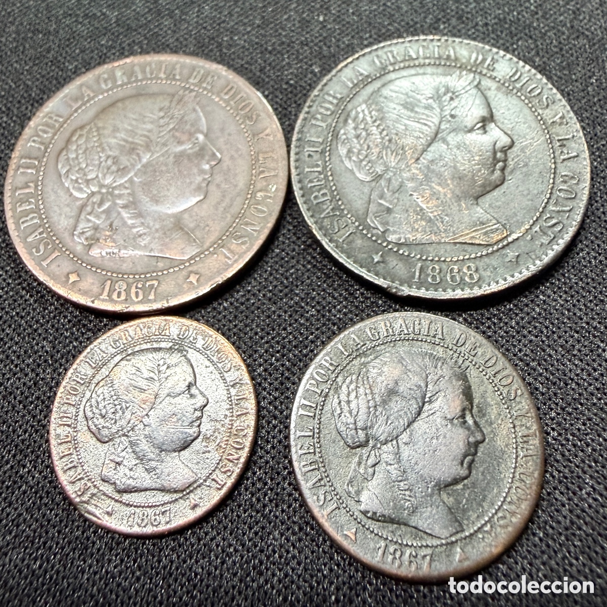 Monedas de Espa&ntilde;a: Lote c&eacute;ntimos de Isabel II - Foto 5