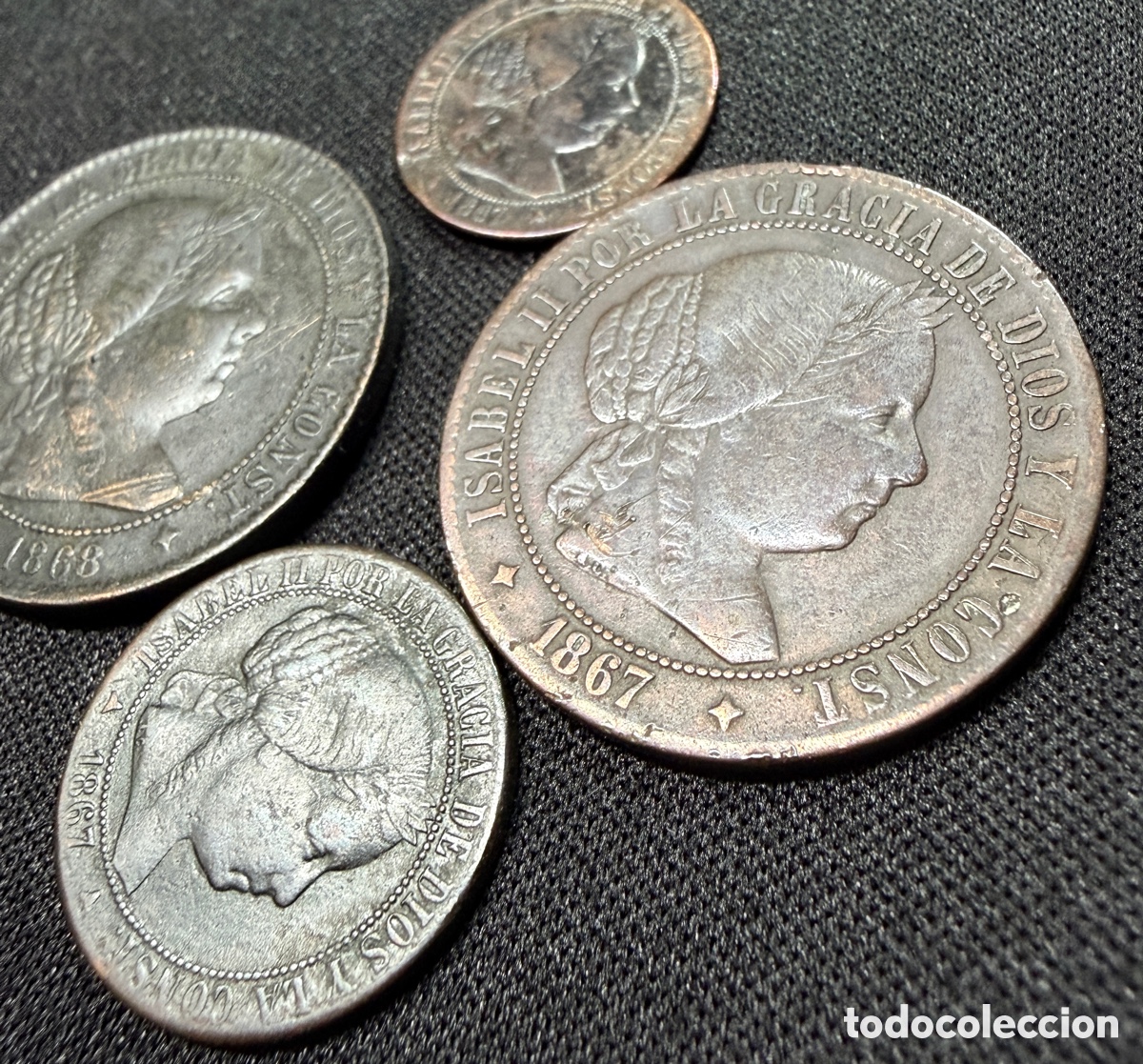 Monete da Spagna: Lote c&eacute;ntimos de Isabel II