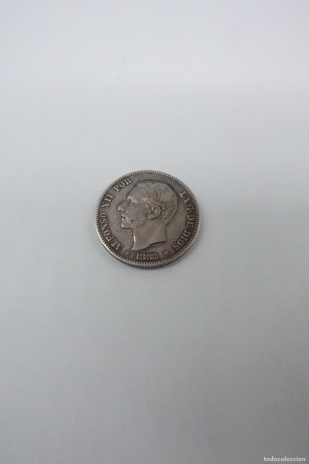 Monete da Spagna: MONEDA 2 PESETAS ALFONSO XII 1882 PLATA ESPA&Ntilde;A