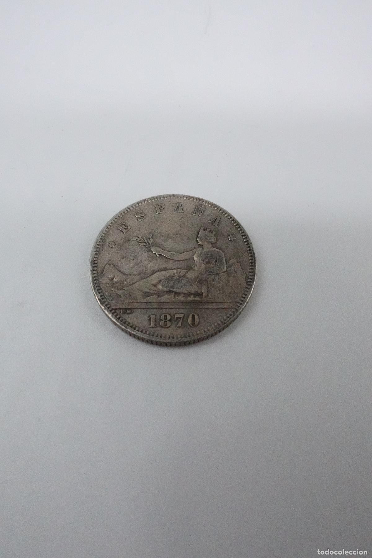 Monete da Spagna: MONEDA 2 PESETAS 1870 PLATA ESPA&Ntilde;A ESCUDO REAL NUMISM&Aacute;TICA