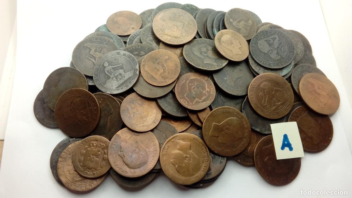 Coins of Spain: MONEDAS ALFONSO XII-XIII COBRE