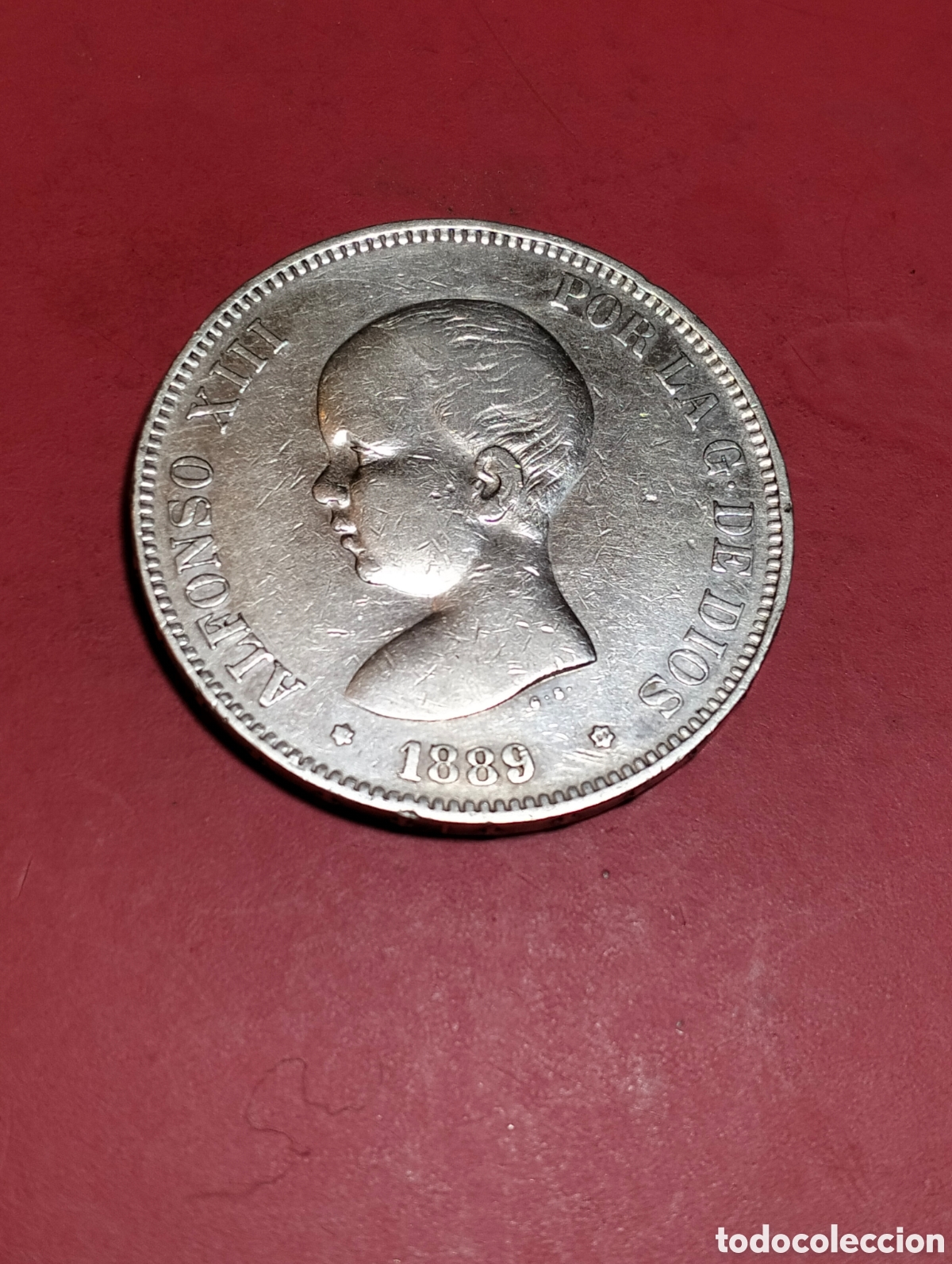 Moedas de Espanha: 1889* 8-89Alfonso XIII 5Pesetas.MPM. Plata