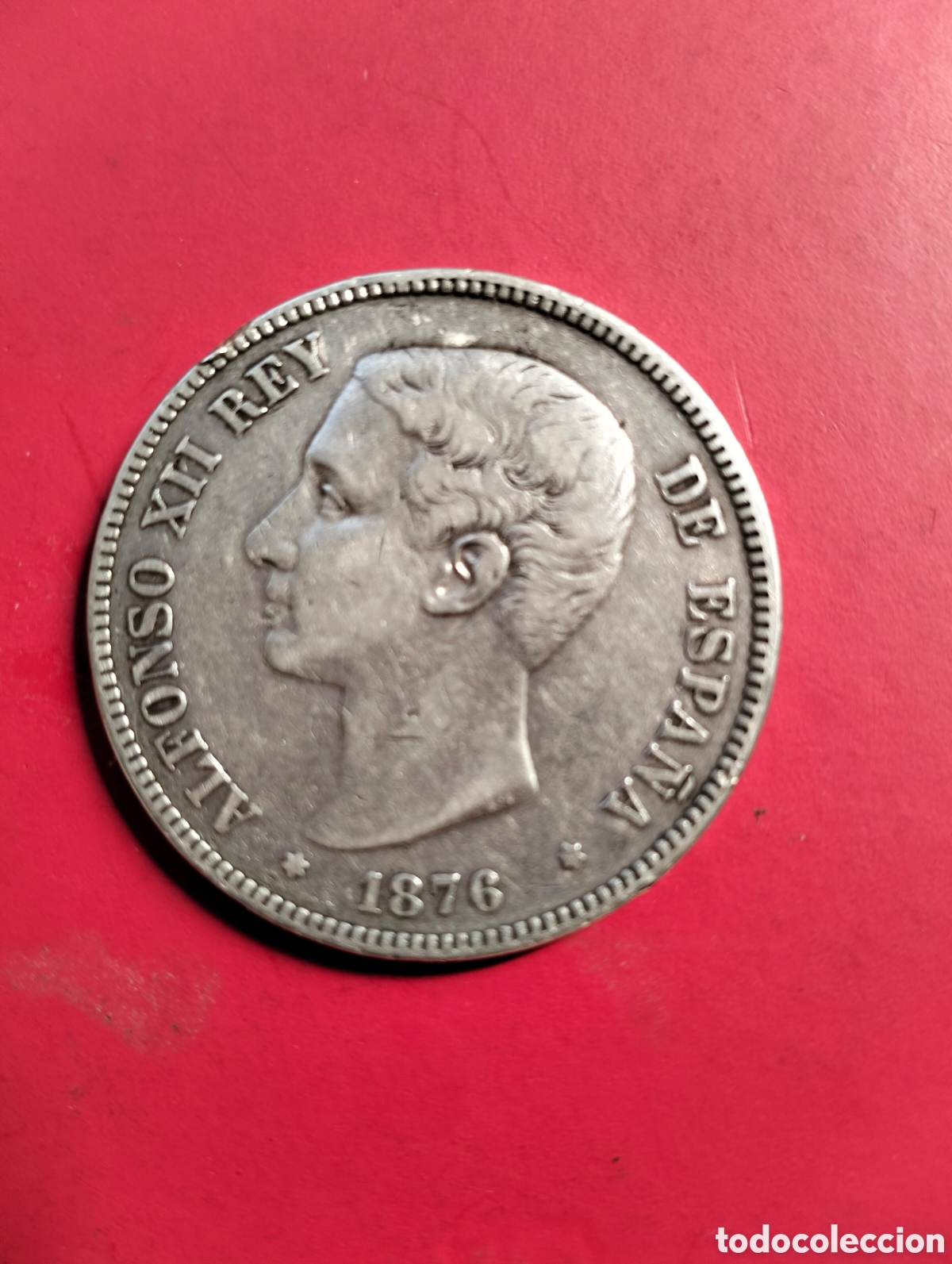 Moedas de Espanha: 1876*-76 Alfonso XIII 5 Pesetas. DEM. Plata