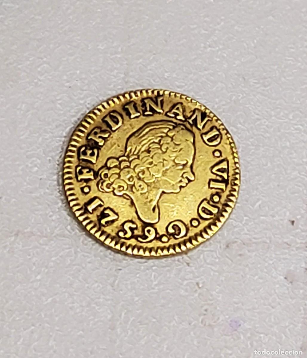 Monedas de Espa&ntilde;a: 1/2 ESCUDO DE ORO DE ESPA&Ntilde;A DEL A&Ntilde;O 1759 JM.MUY BUEN ESTADO DE CONSERVACI&Oacute;N.