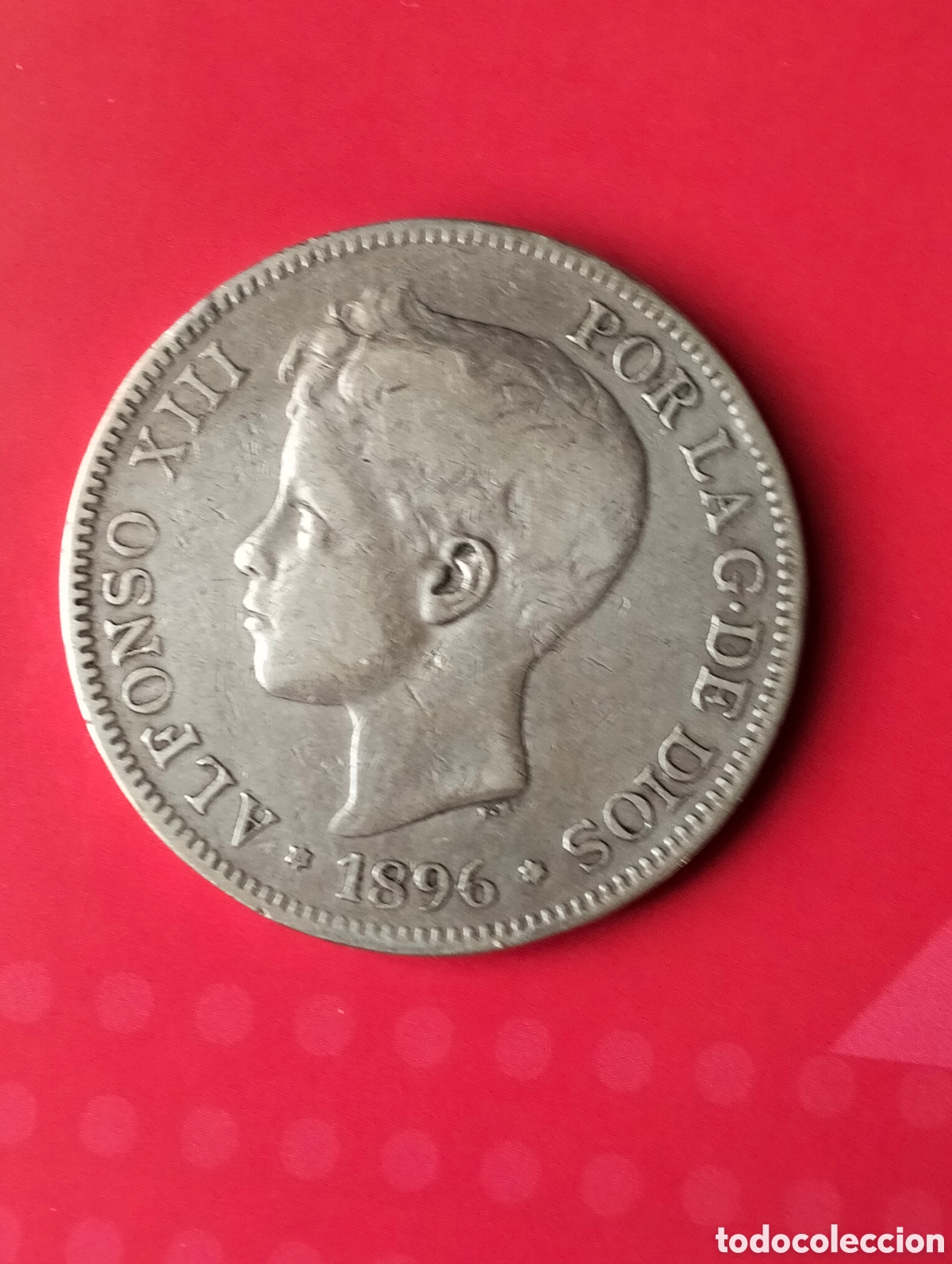 Monedas de Espa&ntilde;a: 1896*18-* 6 ALFONSO XIII. 5 PESETAS.PGV.