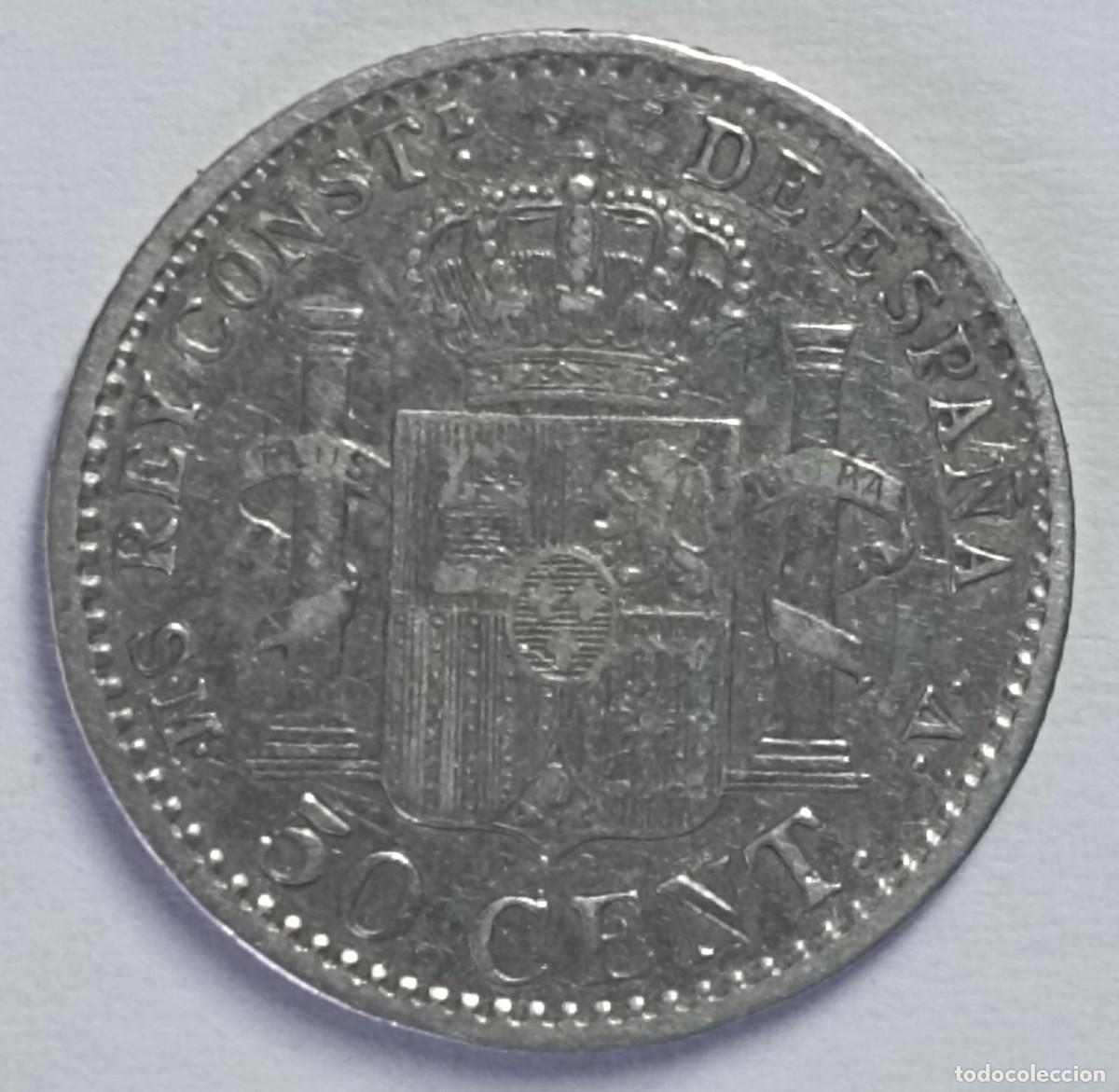 Monedas de Espa&ntilde;a: Moneda 50 c&eacute;ntimos de Alfonso XIII de 1904 de plata - Foto 2