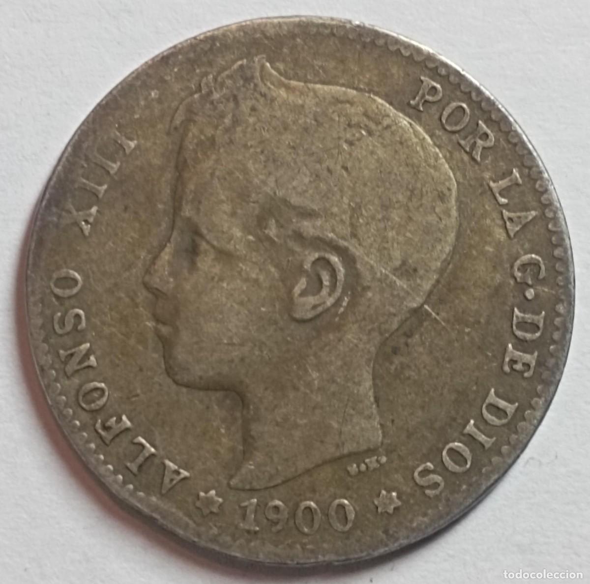 Monnaies d'Espagne: Moneda de Espa&ntilde;a 1 peseta Alfonso XIII 1900 de plata