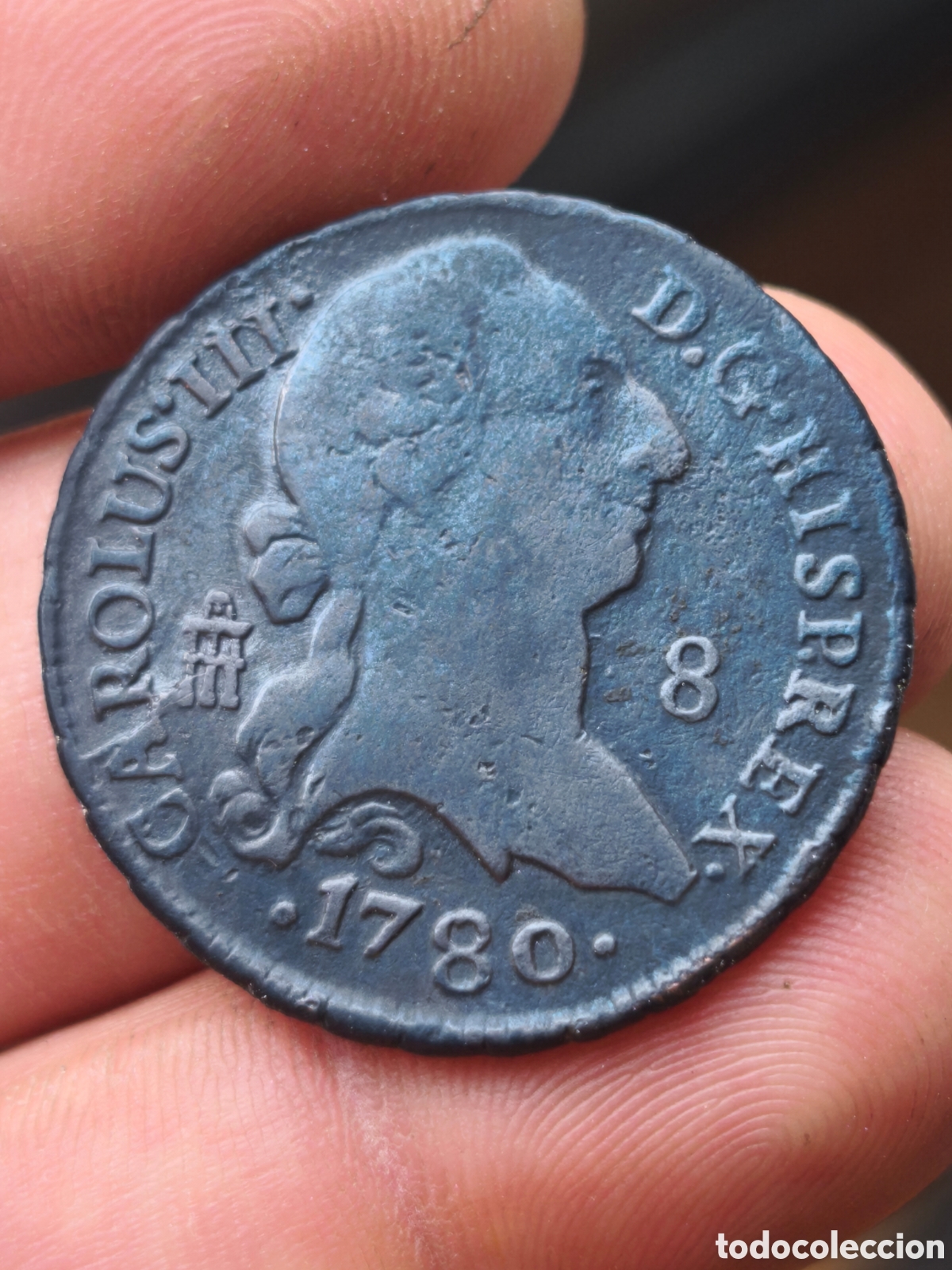 Monedas de Espa&ntilde;a: Carlos III 1780 8 maravedis Segovia