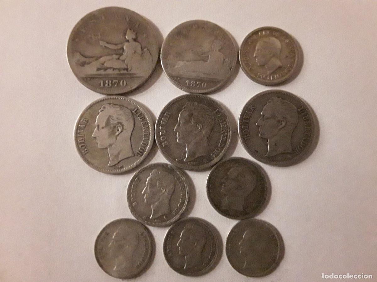 Monedas de Espa&ntilde;a: ESPA&Ntilde;A + VENEZUELA - LOTE 11 MONEDAS DE PLATA DIFERENTES.