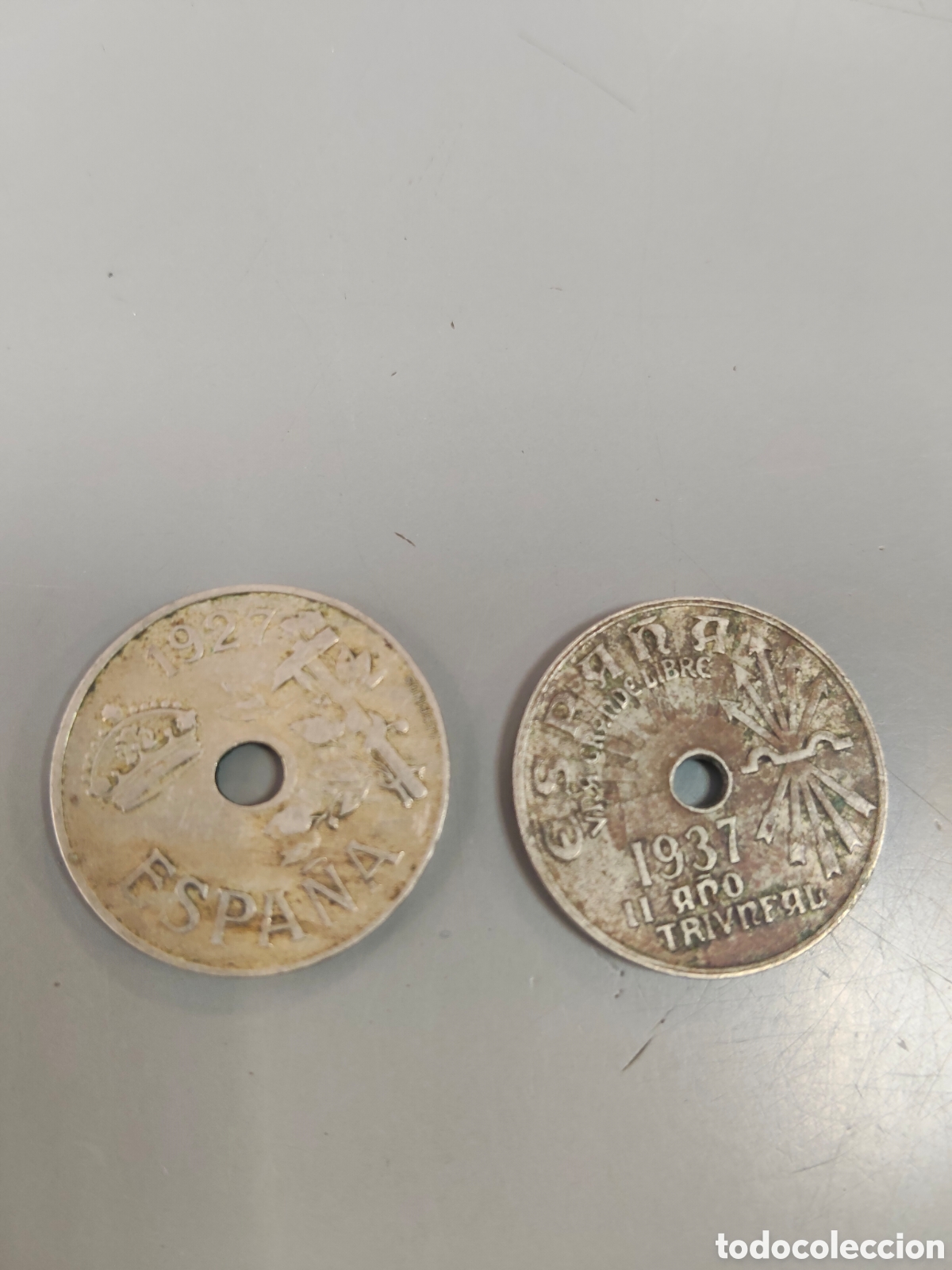 Monedas de Espa&ntilde;a: Monedas de Espa&ntilde;a 1927 y 1937
